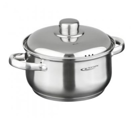 Кастрюля  3,4л [ГРЕТТА-МК] d-20 металл.кр. индукц. дно