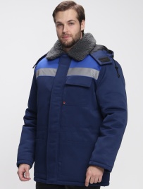 Куртка зимняя для бригадира NEW (тк.Смесовая,210), т.синий/васильковый
