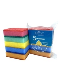 Губки для посуды с чистящим слоем 5 шт 9*6*2,5 см Стандарт 