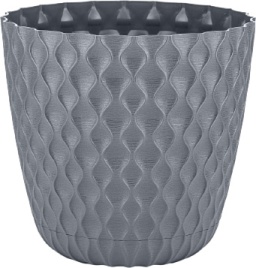 Горшок цв InGreen Wave 10,0 л d270 мм с дренажной сеткой и съемным поддоном Вулканический сер 