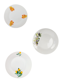 Тарелка мелкая плоская 20 см фарфор с рисунком