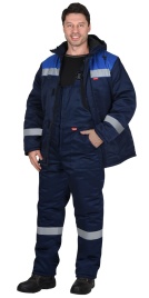Костюм СИРИУС-РОСТ-НОРД-2 зимний, куртка, п/к, темно-синий с васильковым и СОП