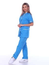 Костюм медицинский гладкокрашеный темно-голубой