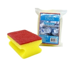 Губка для посуды 1 шт 10*6,5*4 см профильная Супер