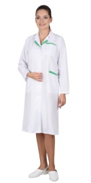 Халат СИРИУС-ЛИЗА женский белый с салатовым