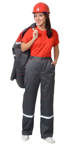 Костюм СИРИУС-МЕХАНИК женский, куртка, брюки серый с красным и СОП фото 2