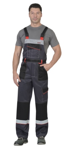 Костюм СИРИУС-ПОЛИНОМ куртка, п/к, темно-серый со светло-серым, черным, красным и СОП фото 3