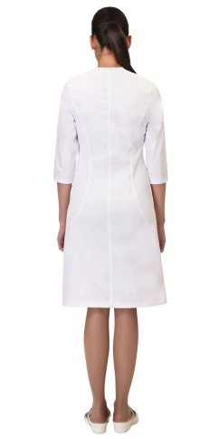 Халат СИРИУС-СТЕЛЛА женский белый с трикотажной вставкой фото 2