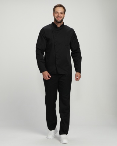 Китель повара Гастро (тк.Смесовая,160), черный фото 1