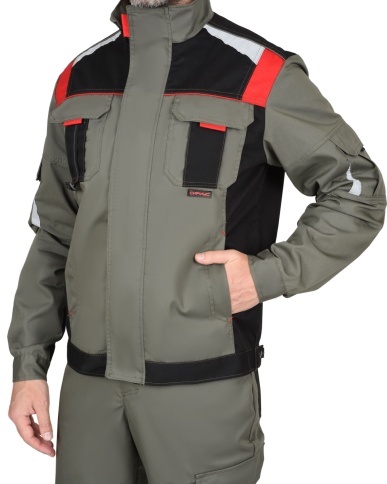 Куртка СИРИУС-СТАН оливковая с черным и красным фото 1