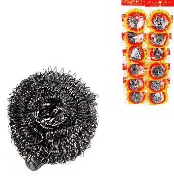 Металлическая губка для посуды - 12шт, нерж. сталь фото 1