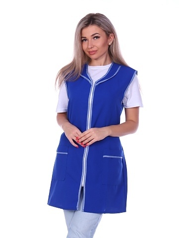 Халат габардин без рукава василек фото 1