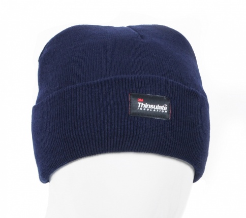 Шапка трикотажная двойная утепленная Север, темно-синий фото 1