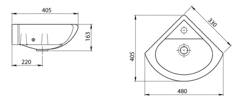 Умывальник угловой Воротынск Радиан белый (Santeri) фото 2