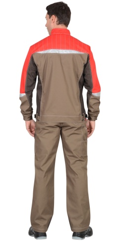 Куртка СИРИУС-ФАВОРИТ-МЕГА светло-коричневая с коричневым, красным и СОП фото 2