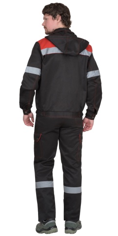 Костюм СИРИУС-ТИТАН куртка, п/к черный с красным с СОП фото 2