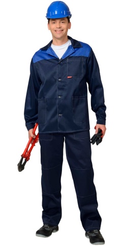 Костюм СИРИУС-АСПЕКТ/СТАНДАРТ куртка, брюки т.синий с васильковым фото 1