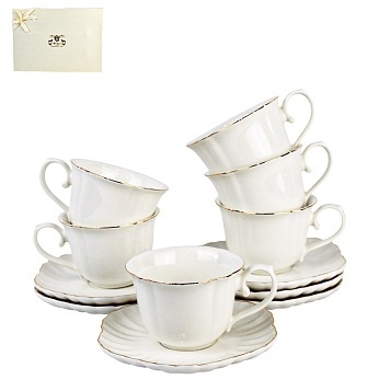 Чайный набор 12 предметов (6 чашек 200 мл+6 блюдец) фото 1