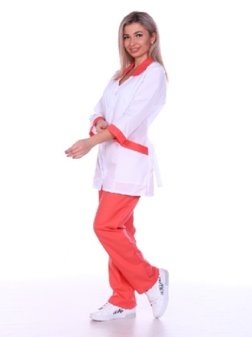 Костюм медицинский Ева (коралл) фото 3