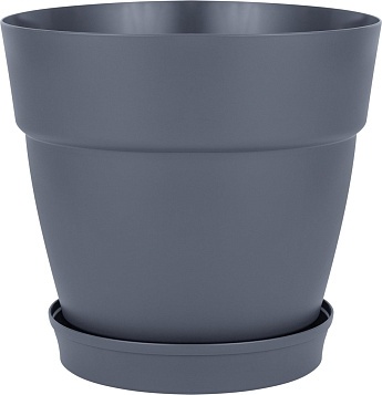 Горшок цв InGreen Villa de Fiori, фикс.поддон, 20л, d360мм, на колесиках,вулканический серый фото 1