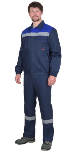 Костюм СИРИУС-МАСТЕР куртка, брюки, тёмно-синий с васильковым и СОП фото 1