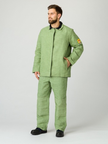 Костюм сварщика усиленный 1 кл.защиты (тк.Брезент, 480), хаки фото 1