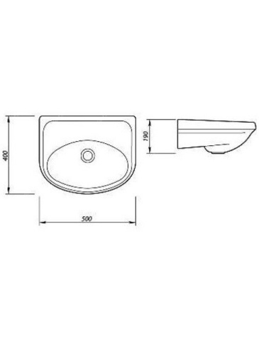 Умывальник без пьедестала Браво с отверстием (Лобня) фото 2