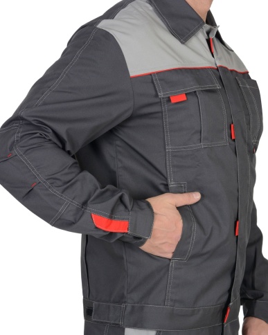 Костюм СИРИУС-ФАВОРИТ куртка, п/к т.серый со св.серым фото 3