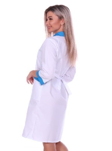 Халат тиси Ева голубая отделка фото 3