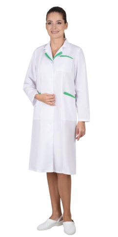 Халат СИРИУС-ЛИЗА женский белый с салатовым фото 1