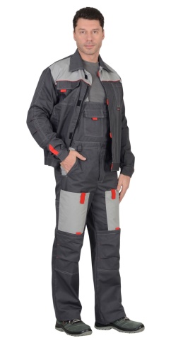 Костюм СИРИУС-ФАВОРИТ куртка, п/к т.серый со св.серым фото 1